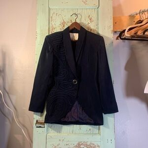 Women’s Navy Blue Mara Collection Embellished Blazer. Size M. Preloved